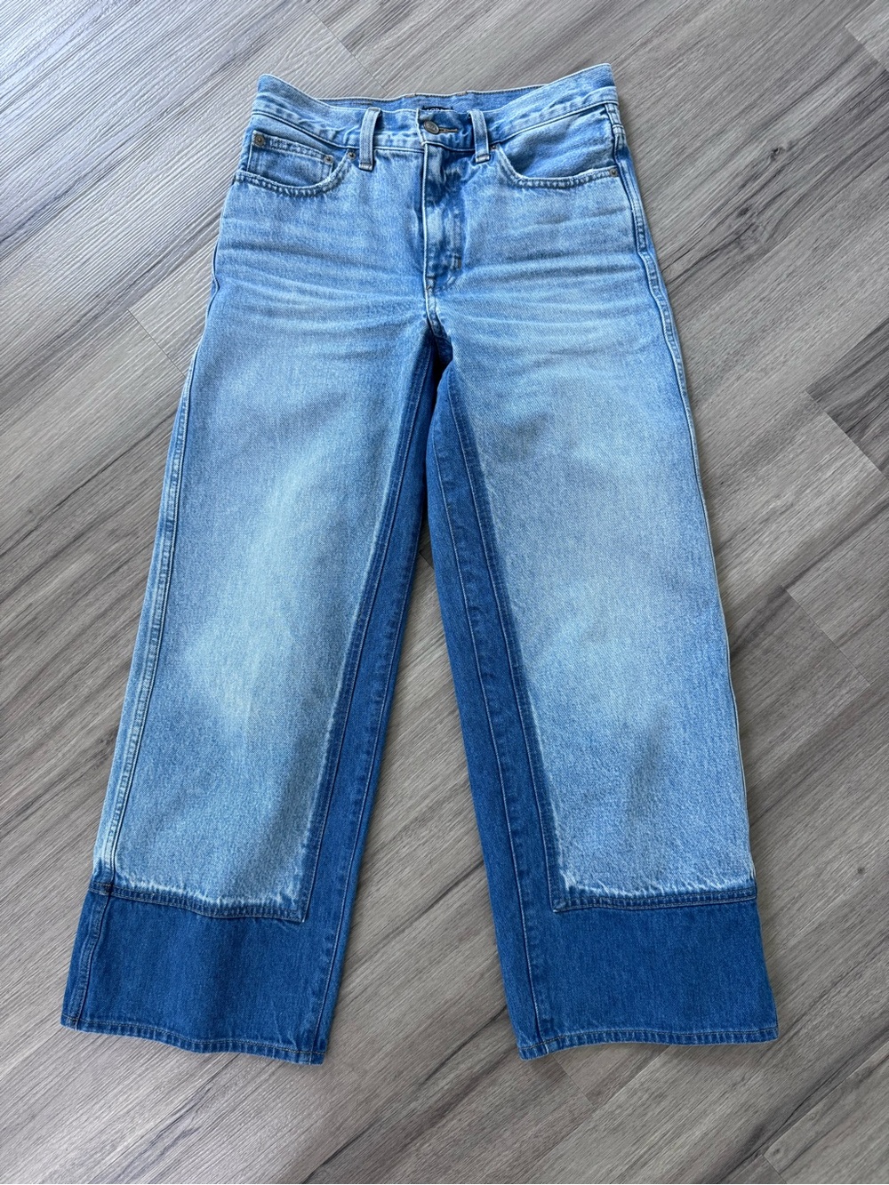 J. Crew Two-Tone Light and Dark Blue Relaxed Jeans